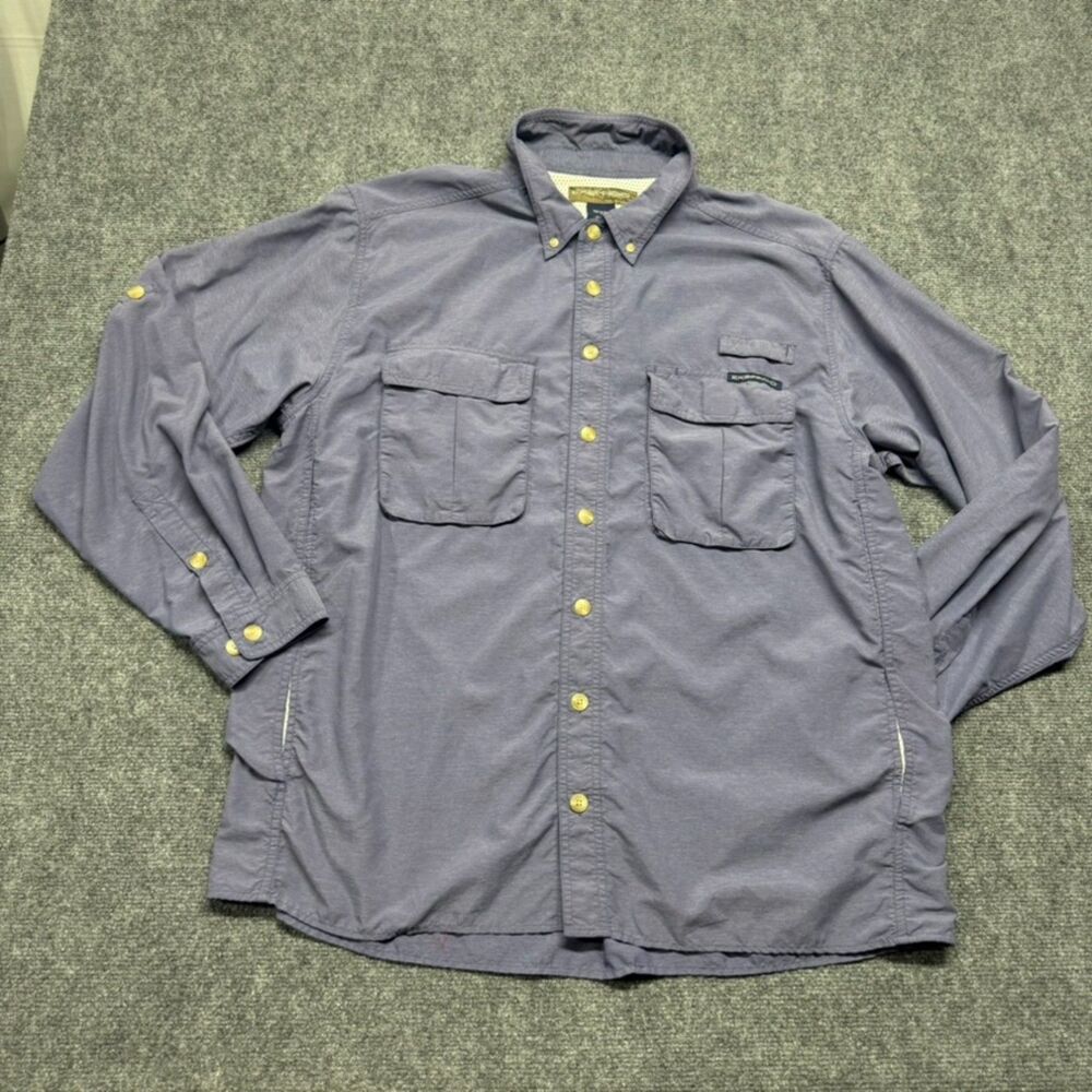 ExOfficio Air Strip Men's XL Purple/Blue Nylon Convertible Sleeve Hiking Shirt